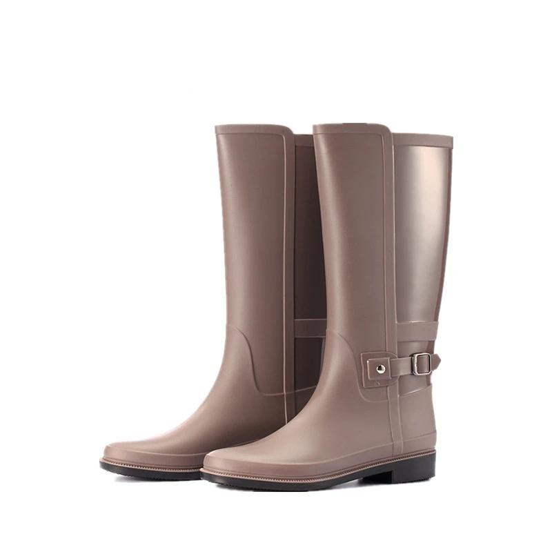 

Rain Shoes Women s Solid Color Buckle High Barrel Rain Boots Anti Slip Waterproof Shoes Zapatos Impermeable Mujer Zapatos Mujer 39 абрикосовый