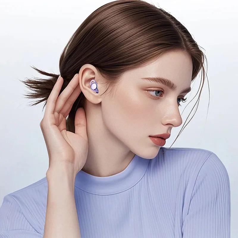 Wireless Bluetooth 5.4 Earphones with ENC Earbuds Noise Eduction Sleeping Ear Clip Lightweight Headphones Stereo Sound For Music