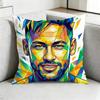 Cool NeymarR Football Cartoon Square DoubleSided printed Pillow Case Bedroom Bedside Pillow Sofa Cushion Cover Gift