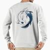 Unisex Cotton Sweater Pullover Hoodie Printed Sweater Tui And La Yin Yang Swimming Pullover Sweatshirt Casual Long Sleeve Sweatshirt