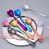 1PCS Heart Shaped Couple Spoon Creative Stainless Steel Coffee Tea Dessert Stirring Spoon LS