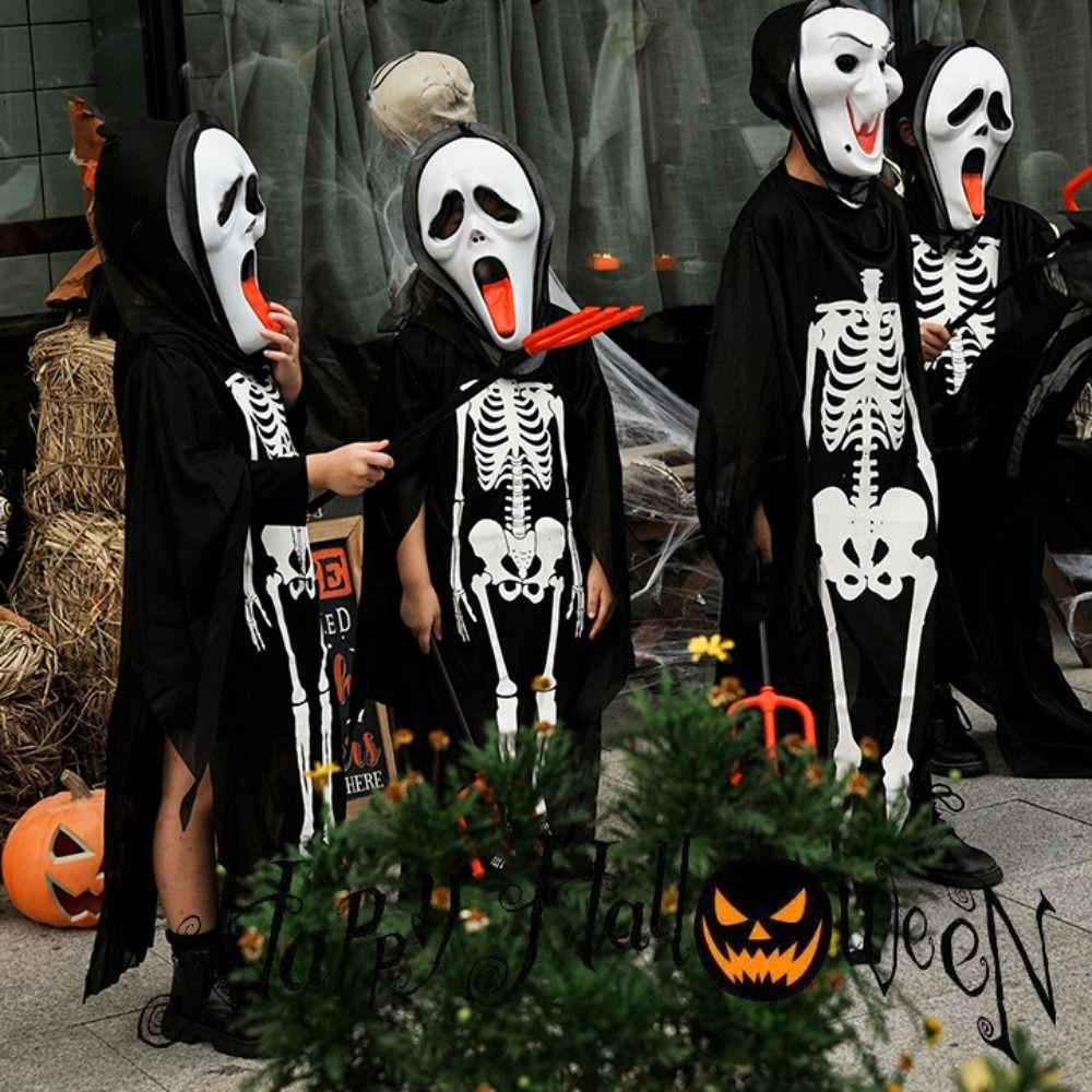 Hodeplagg Barneskjelettdrakt Morsom Halloween Utkledning Mote Skallekostymer Dekor