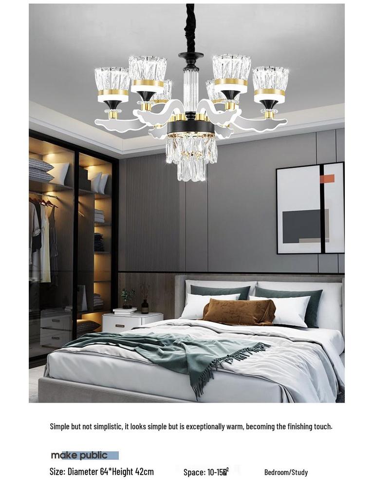Chinese Style Luminous Crystal Chandelier: Modern Luxury Lighting for Living Rooms and Halls