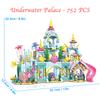 Friends Princess Undersea Palace Luxury Castle Playground House Ocean Adventure Treasure Building Blocks Set Toy for Girl Gift