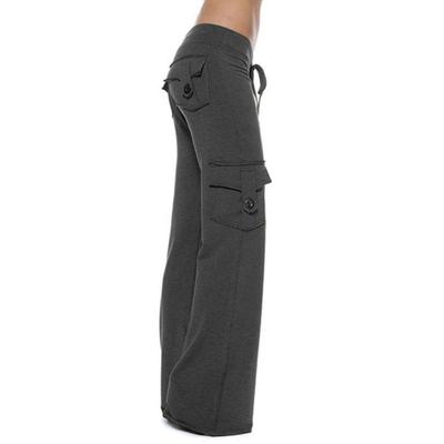 Damen Cargohose, einfarbig, mehrere Taschen, lockere, lässige Jogginghose, einfarbig, weites Bein