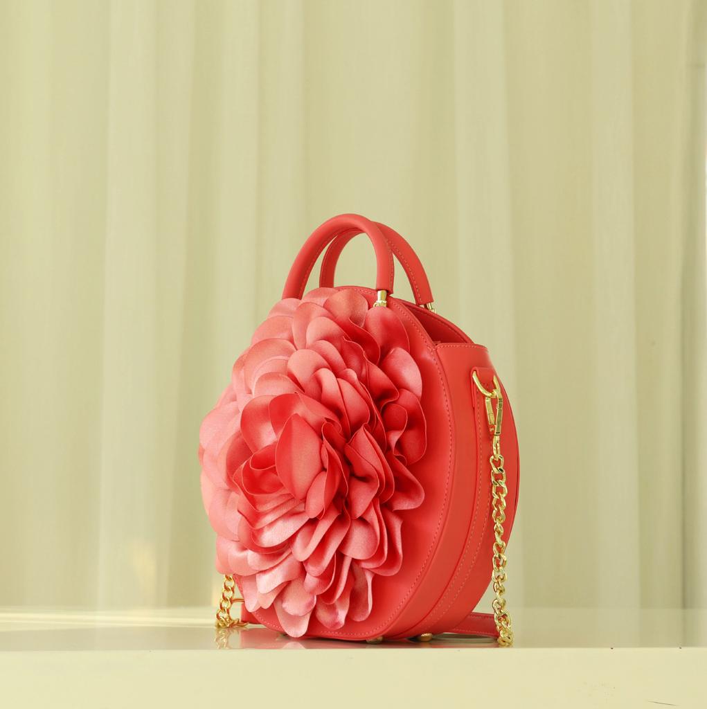 Women'S Handbag Luxury Round Flower Shoulder Bag