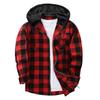 Mens Plaid Jackets Shirts Zip Up Hoodies Classic Casual Lightweight Fall Outerwear Outdoor Sweatshirts With Pocket