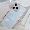 Gilded iPhone 16 phone case 17 Pro Max blue checkered pattern 14 electroplated 13 resin-coated 15 suitable for Apple/Huawei