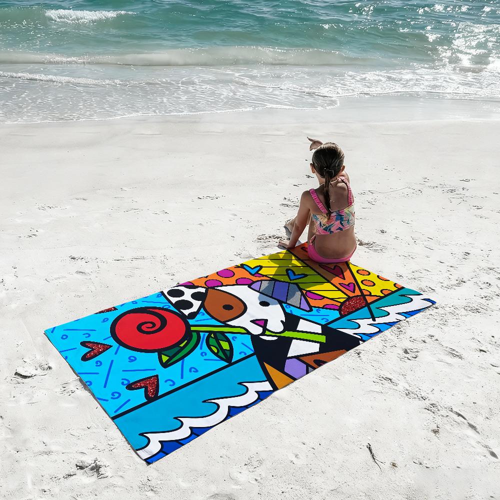 Pop Art R-Romero B-Britto-S Handtuch Weich Leicht Anti-Sand Großes Strandtuch Schnelltrocknend Bad Sport Familie