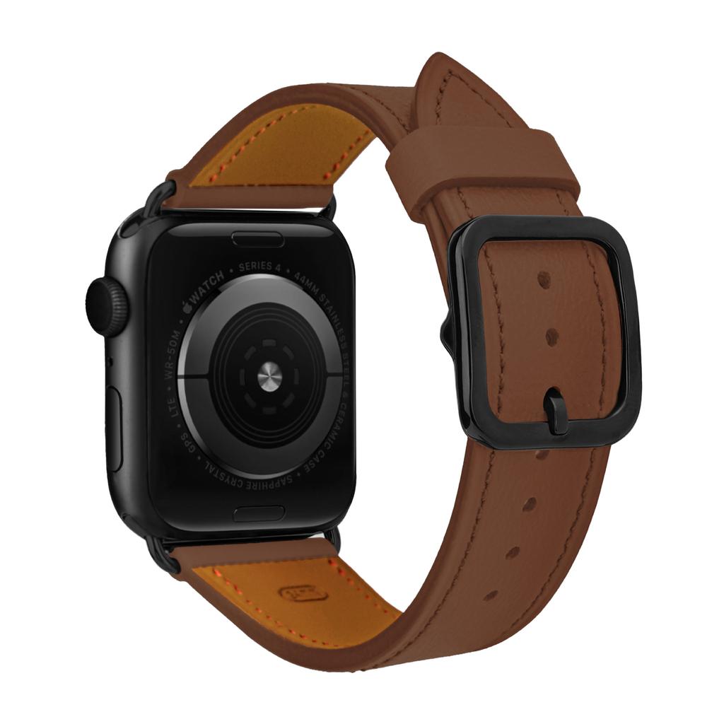 Simple First Layer Calfskin Ultra Leather Watch Strap 49mm Replacement for Apple Watch Ultra All Series Premium Wristband Accessory