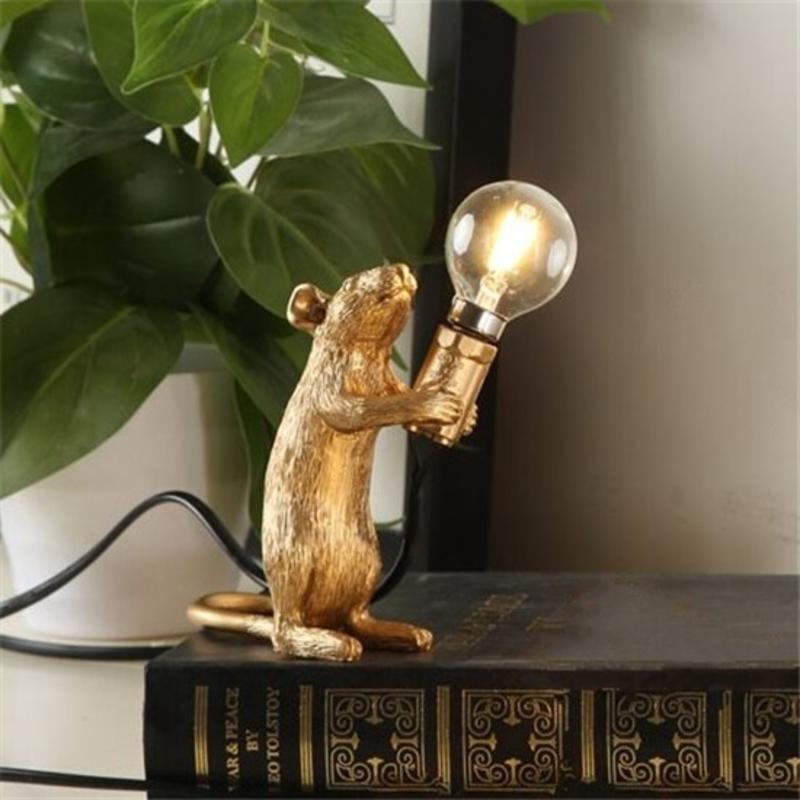 Italy Designer Mouse Resin Table Lamps Decorative for Bedroom Night Lamp De