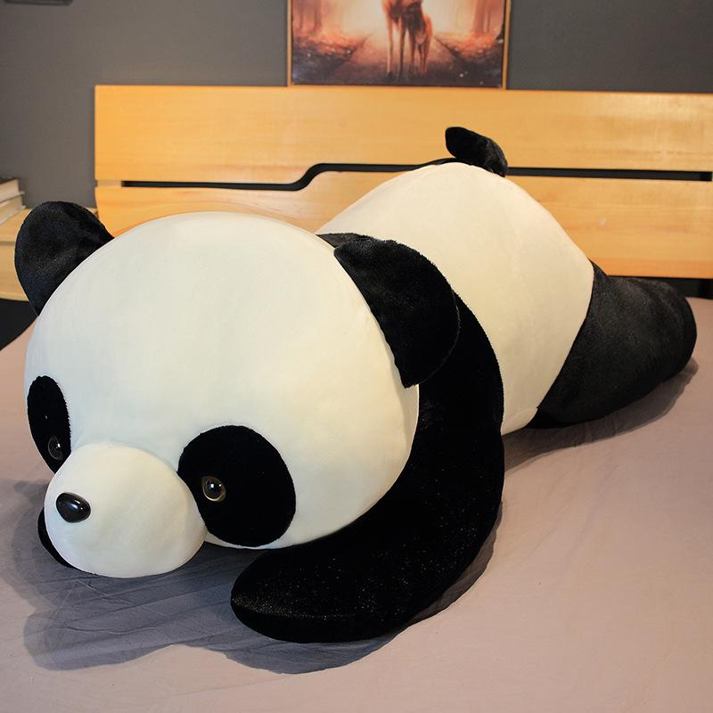 Cute Black and White National Treasure Giant Panda Doll Plush Toy Lying Down Panda Throw Pillow Doll Rag Doll Birthday Gift
