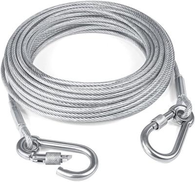 Doppelköpfige Hunde Auslaufkabel Leine, Traktionsseil mit Metallschnalle Stahldraht rostfreier Trainingshalsband, Outdoor Hunde Gurt