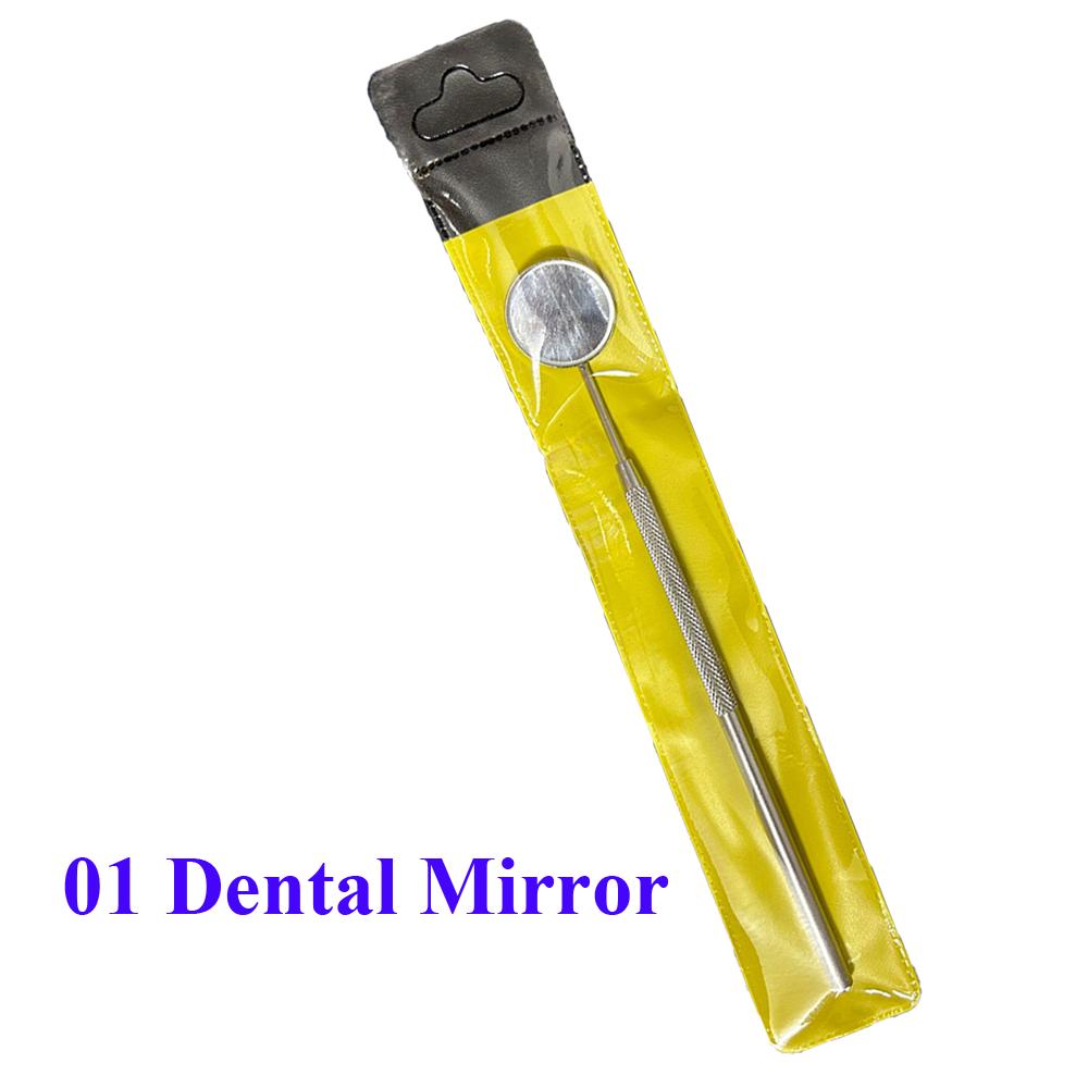 Professional Stainless Steel Dental Mirror Double Probe Sickle Hoe Tooth Cleaner Oral Care Dentist Home Use Tools