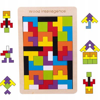 Wooden Tetris Blocks 3D Montessori Eco Wood Puzzle
