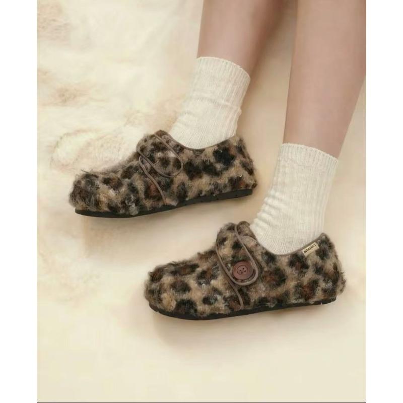 Fleece Shoes, Women's Warm Velcro Cotton Shoes, and High-heeled Shoes