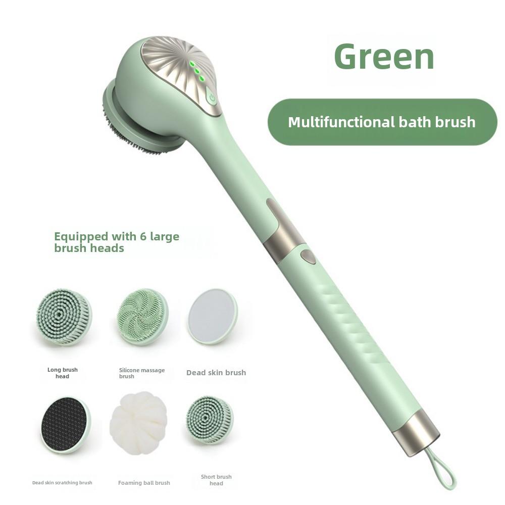 Automatic Waterproof Electric Back Rub Bath Brush Long Handle 5-in-1 Electric Massage Bath Brush