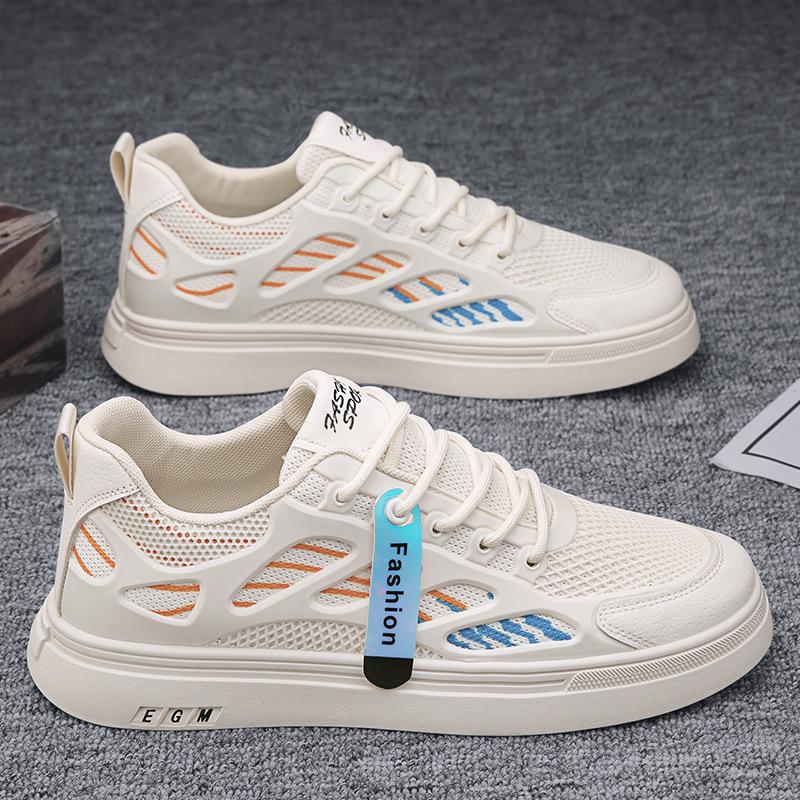 

Canvas men s shoes 2025 summer new breathable mesh mesh shoes versatile shoes men s sports shoes trendy shoes trendy brand 39 бежевый