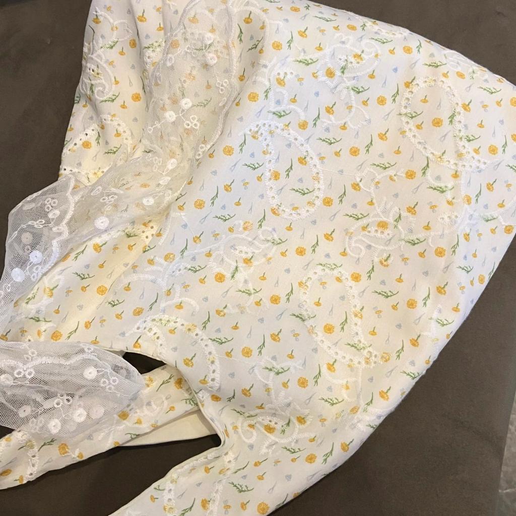 Korean Broken Flower Canvas Bag Women's 2025 New Large-capacity Shoulder Tote Bag Class Commuter Portable Shopping Bag