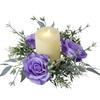 Artificial Rose Candle Ring Pillar Candles Greenery Flower Wreath Seasonal Candle Ring For Wedding Centerpiece Holiday Decor