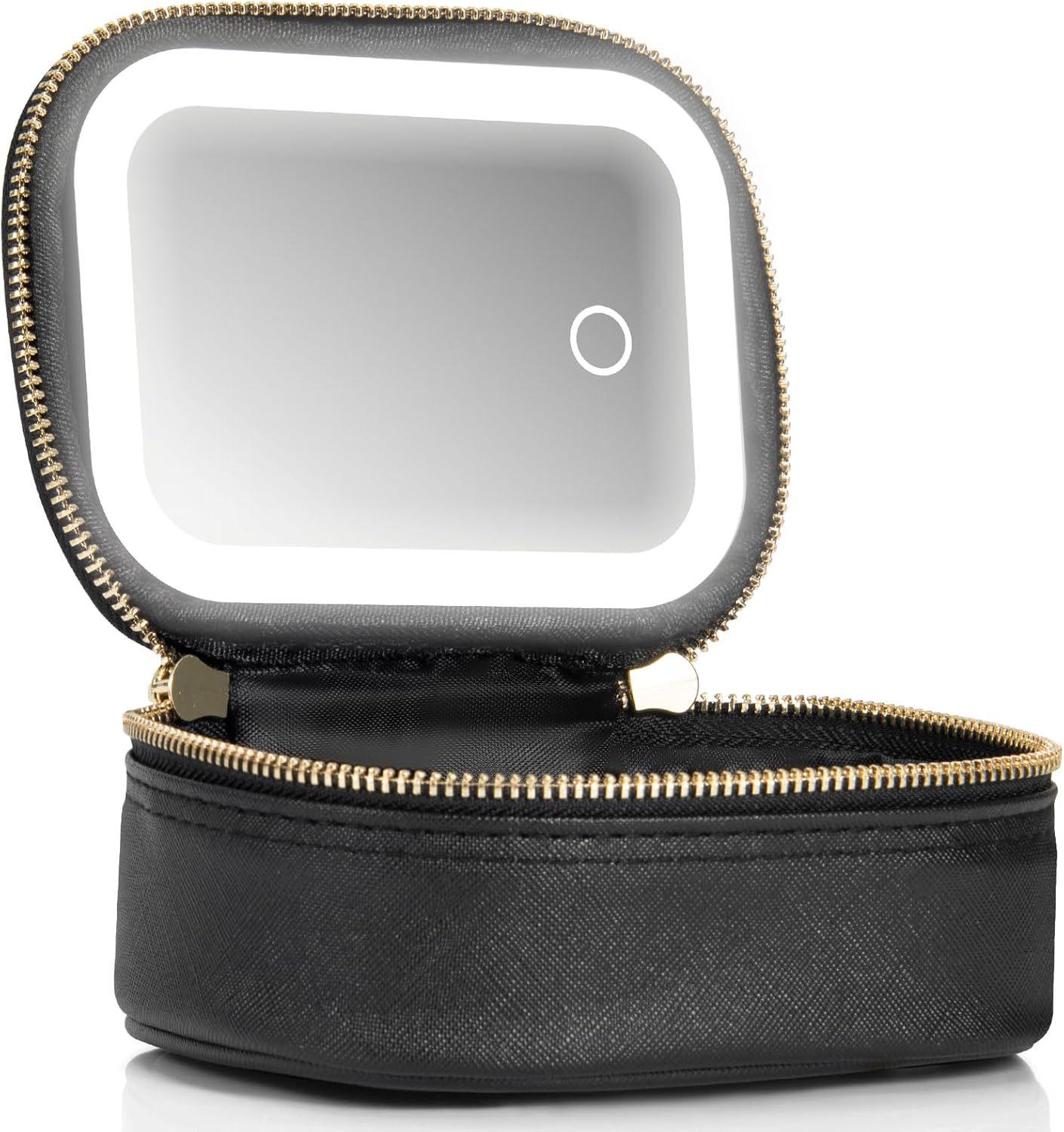 Перезаряжаемая светодиодная косметичка с зеркалом – Компактный дорожный органайзер для косметики