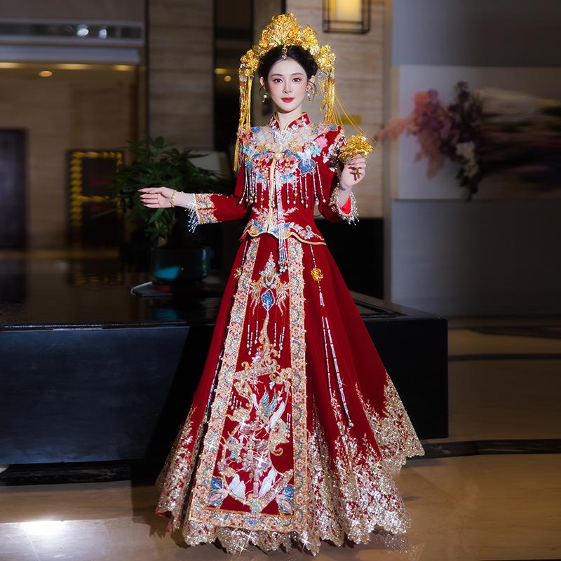 

Свадебное платье Сюхэ высокого класса 2025 Дракон и Феникс XL