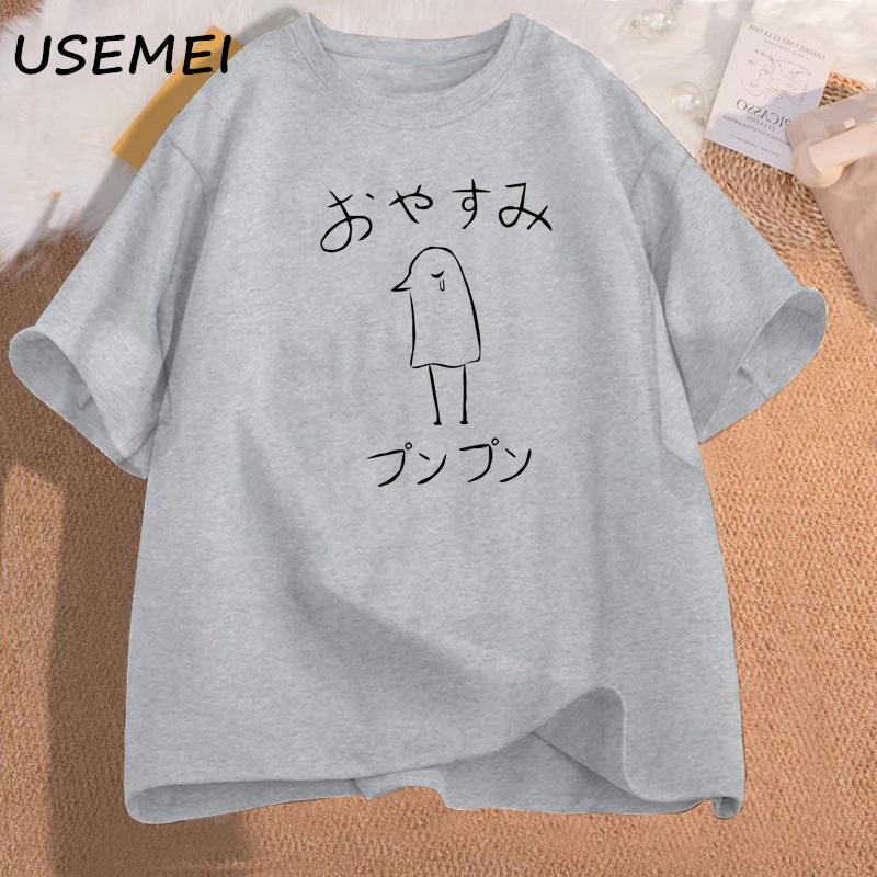 Oyasumi Punpun Duck Tshirt Anime Cartoon Cotton Short Sleeves Women's Tee Shirt Casual O Neck Tee Shirt Kawaii Girls Tops