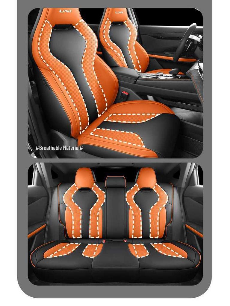 Breathable Perforated Seat Covers for 2023-2025 Changan Uni-V, All-Season Universal Fit.