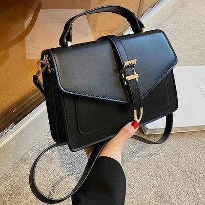 Hochwertige feminine Umhängetasche neuer Modetrend Retro Plutoniumleder einfarbig schlicht vielseitig kombinierbare Schultertasche