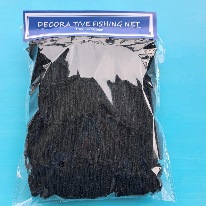 Handmade Cotton Fishing Net Wall Hanging with Shell and Float Decorations