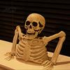 Halloween Party Decor Skeleton Decoration with Green Light, Haunted House Yard Art Decor, Creepy Ornament Night Terror Prop for Garden Indoor
