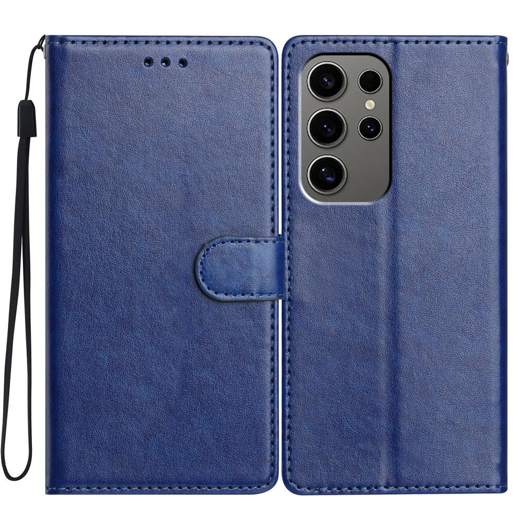 For Samsung Galaxy S23 Ultra Leather Phone Case Wallet Stand Cover with Handy Strap