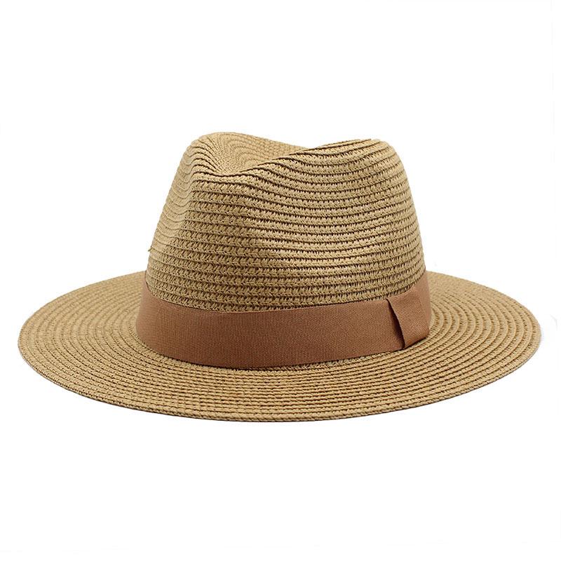 Unisex Summer Panama Sun Hat - Fashionable Straw Braid Fedora for Outdoor and Beach Wear.