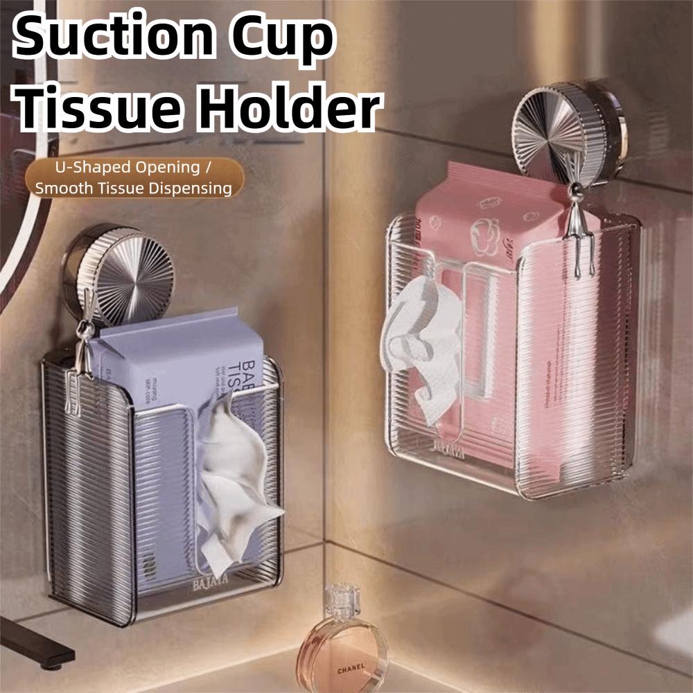 Wall Mounted Wet Wipes Storage Box Suction Cup Paper Towel Box High Quality Tissue Holder Bathroom