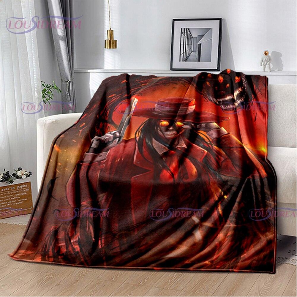 Manta de la serie Hellsing de Anime, manta con estampado de Alucard, colcha suave, funda de viaje cálida para playa, regalo para niños y niñas