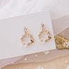 Women's Elegant Bee Flower Circle Painting Oil Rhinestone Animal Stud Earrings New Trend Girls Party Wedding Jewelry Brincos