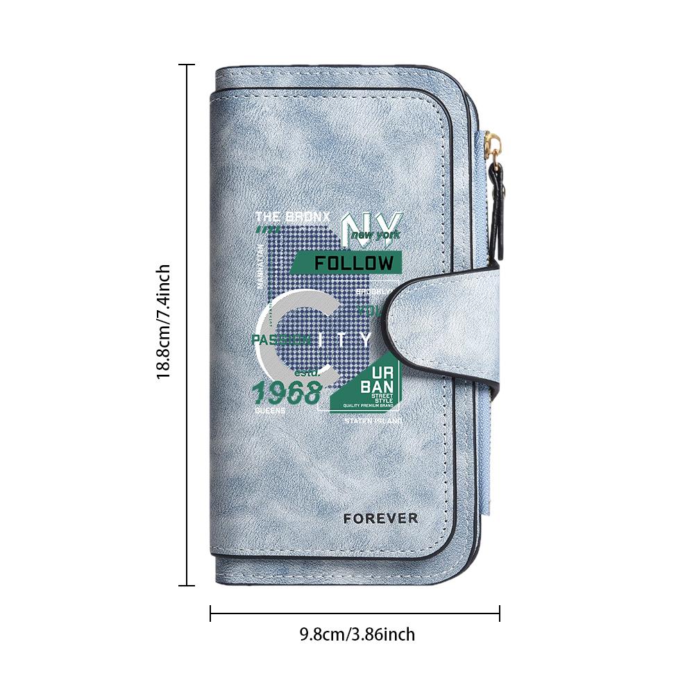 Vintage Print Long Wallet Multi Card Holder Trendy Casual Purse for Daily Use