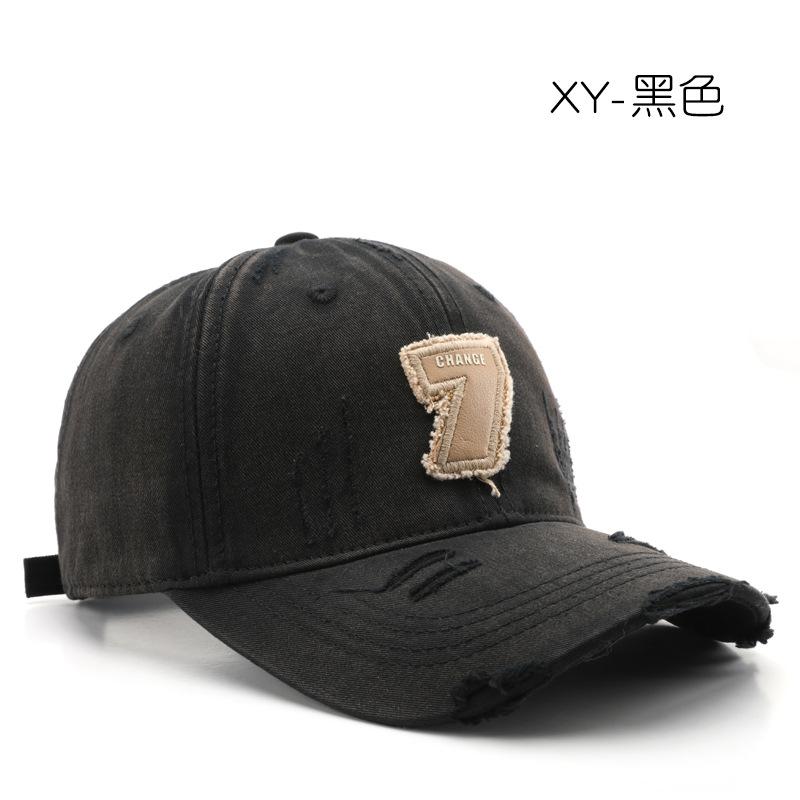 

Hat Spring and Autumn Personality Fashion Ripped Baseball Cap Outdoor Sports Travel Sunscreen Shade Cap чёрный