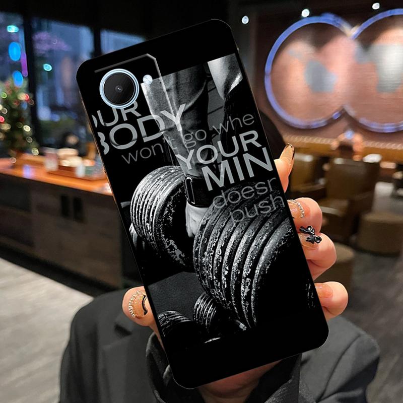 Bodybuilding Gym Fitness Case For Realme 13 Pro Plus 12 11 14 15 GT6 GT7 Pro C15 C35 C53 C55 C61 C63 C65 C67 C71 C75