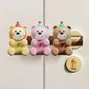 Cartoon Bear Door Bumper Adhesive Free Door Handle Stopper Wall Protector Soft Shock Absorbing Door Stops Anti-collision Pad Decorative Cushion