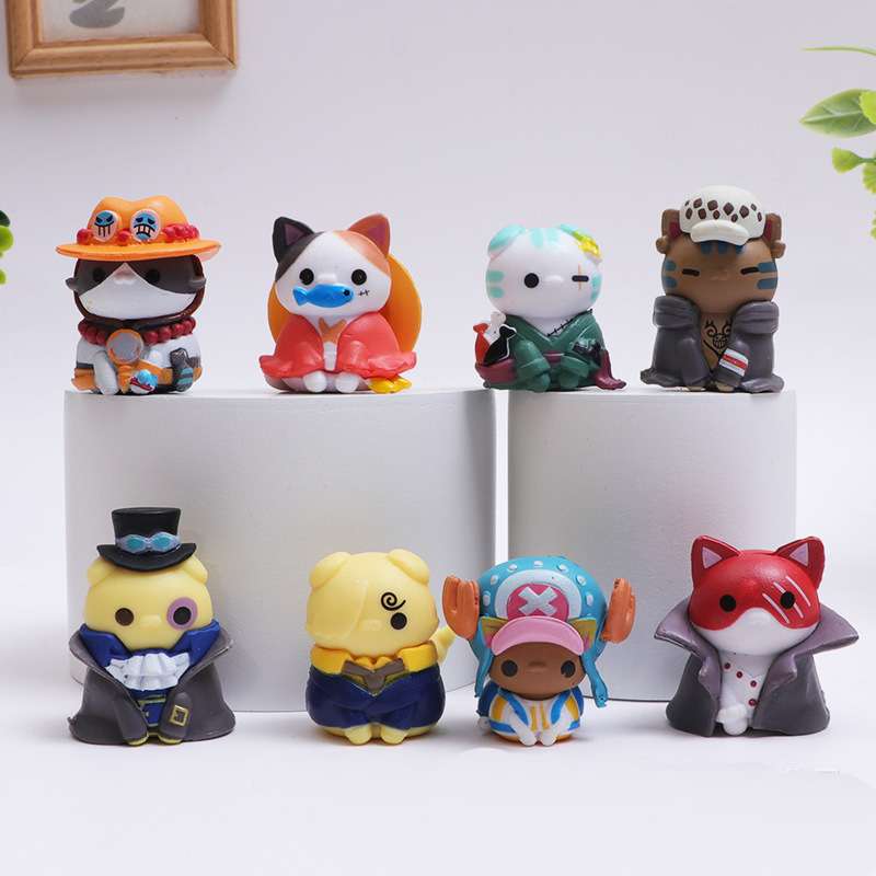 Mini Piece One Cat Cartoon Doll Decoration Car Decoration Plastic Model Figure