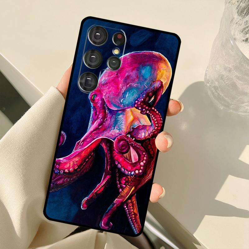 Octopus Ocean Aesthetic Case For Samsung Galaxy S23 S22 S21 Ultra Note 20 S8 S9 S10 Note 10 Plus S20 FE S21 FE Cover