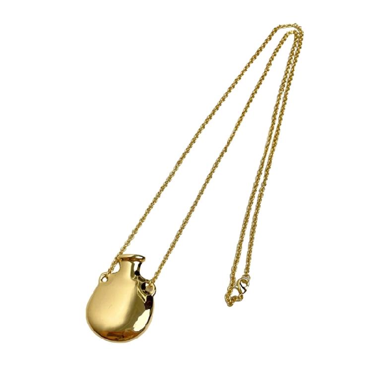 Multifuntional Long Chain Necklace Metal Vase Pendant Necklace Metal Texture Suitable for Everyday Wear and Parties