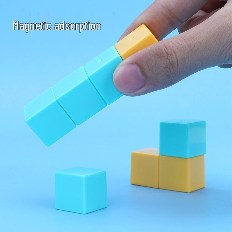 Magnetický geometrický demonstrátor kostka s mřížkou pro 3D pozorování a výuku