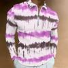 Men Plus Size Striped Collared Long Sleeve Polo For Weekend Relax And Outdoor Walking
