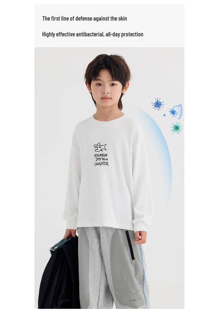 Boys' Shark Print Long Sleeve Tee - Autumn Fashion Trend 2026