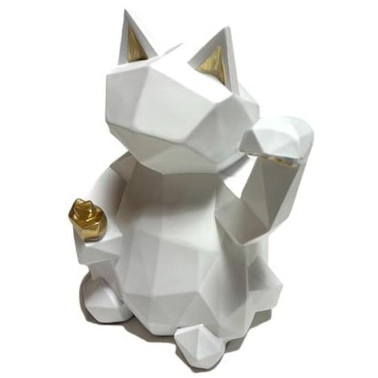 Natura Style Lucky Cat Object Stylish Scandinavian Ornament Interior (White Large)