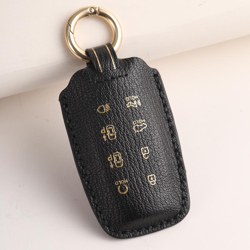 6 8 Bottons Leather Car Key Case Fob Cover For Hyundai Genesis G70 G80 G90 Gv70 Gv80 Eq900 Dh Bh G60 Accessorie