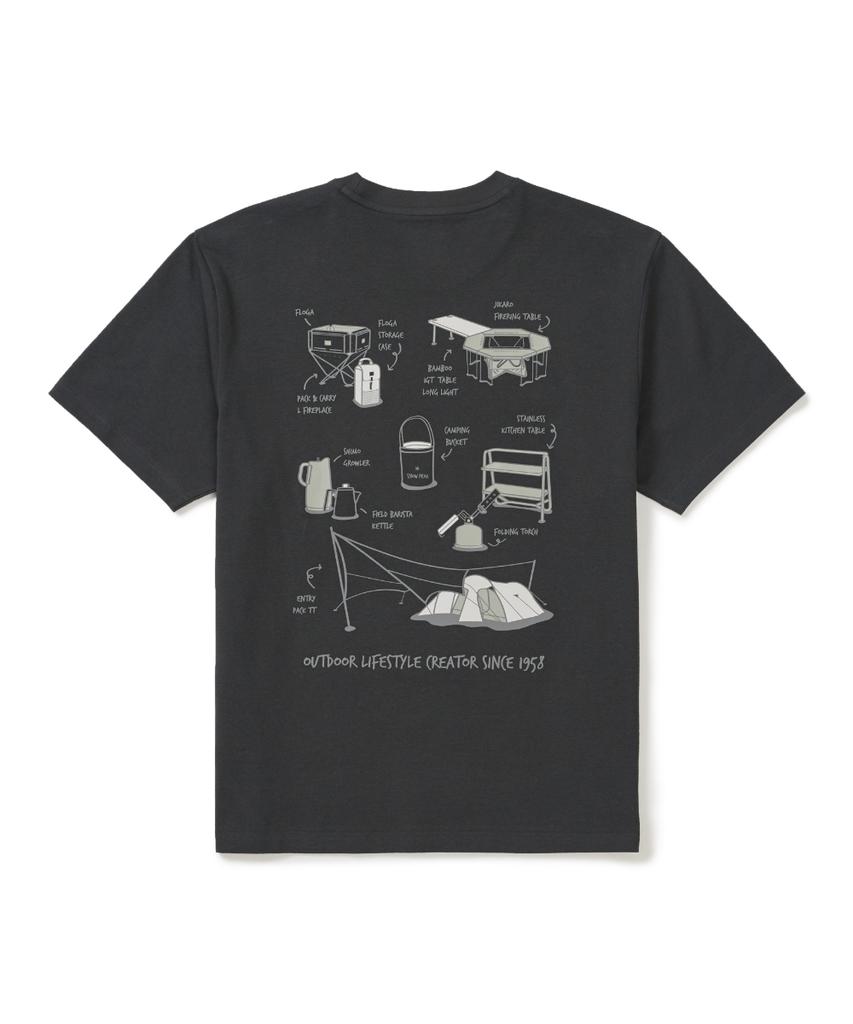 SNOWPEAK APPAREL Sorona Gear Short Sleeve T-Shirt (S26Mufts06) Dark Charcoal
