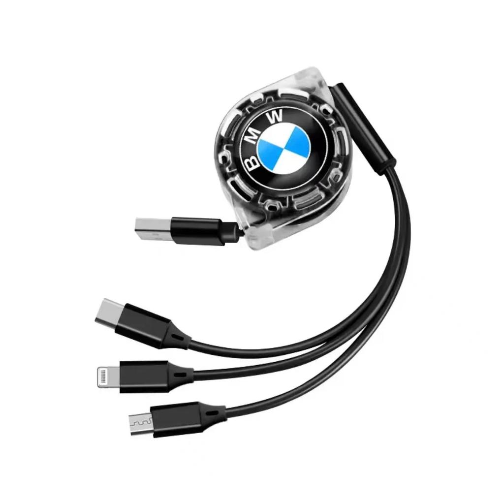 MQRE3 80% New Car Interior Phone Data Cable 3 In 1 Retractable Charging Wire For BMW G30 G32 G01 G02 G05 G06 G07 G26 G23 G22 F40 F20